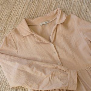 Oak + Fort Blush Linen Babydoll Dress